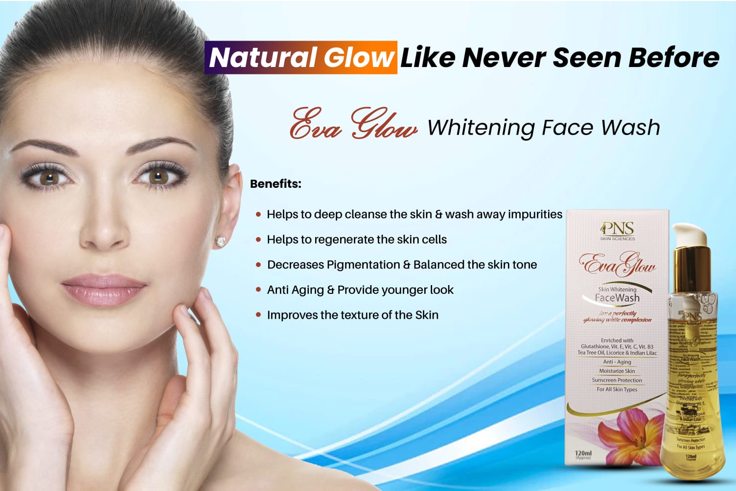 Eva glow whitening face wash