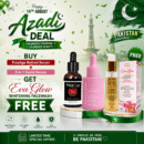 Azadi Deal: Buy 5-in-1 Facial Serum + FrozAge Retinol Serum & Get EvaGlow Face Wash FREE