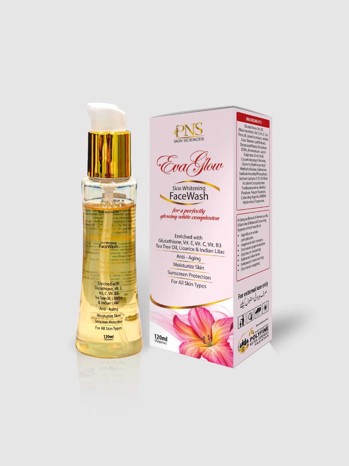 Evaglow whitening face wash